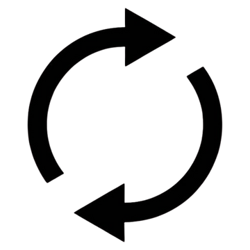 Circular arrow icon on a white background